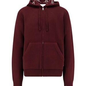 Gucci Men's Dark Red Zip-Up Sweater